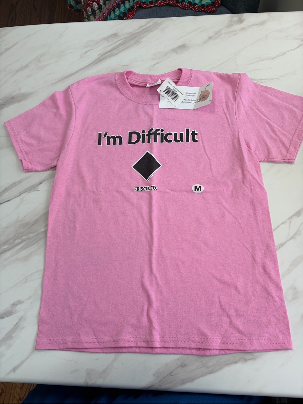 I'm Difficult Skiing Ski Snowboard Rating funny Graphic Tee - Pink - youth M
